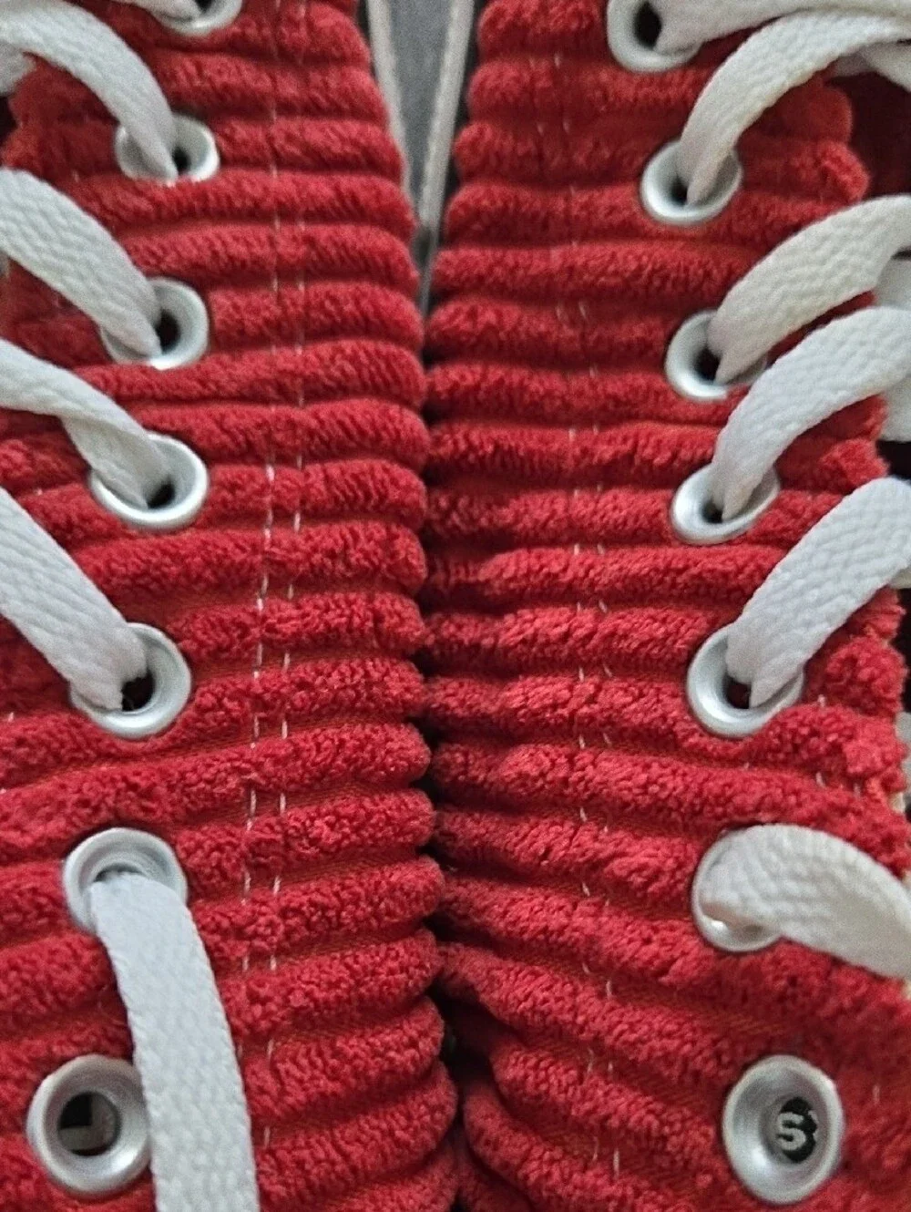 Converse Red Corduroy Low-Top Sneakers